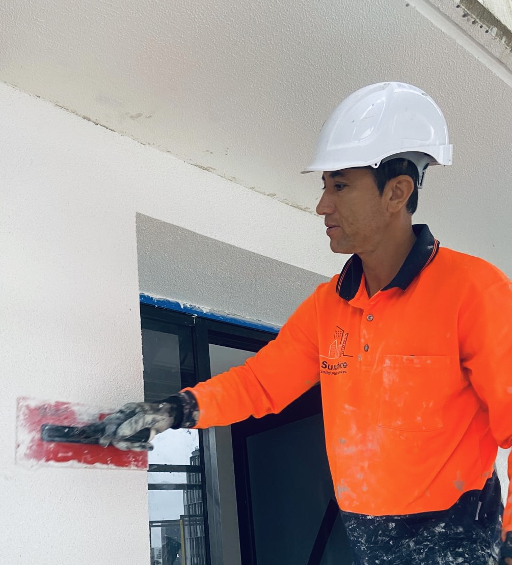Solid plaster and render project in Brisbane
